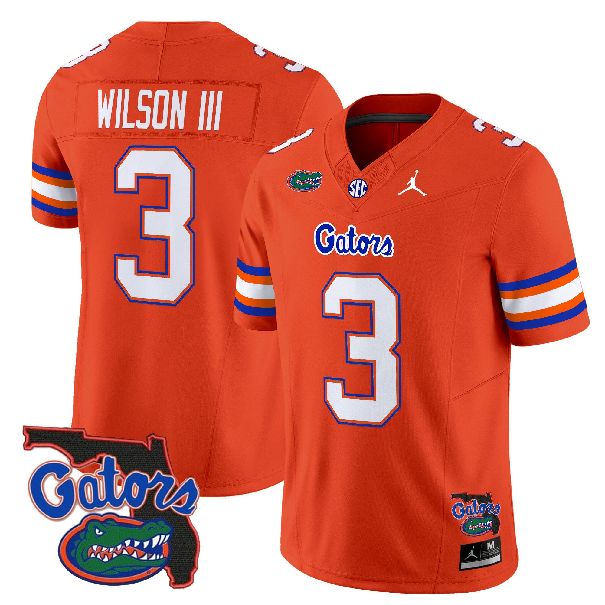 Men Florida Gators #3 Wilson iii Orange 2024 Florida Patch Vapor Limited NCAA Jersey->ncaa teams->NCAA Jersey